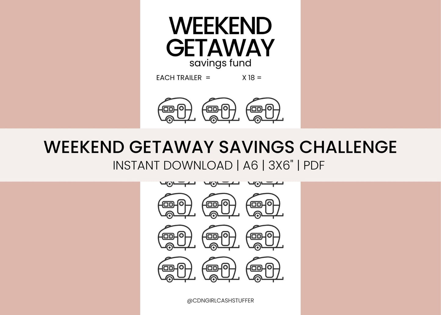Weekend Getaway Savings Challenge - Digital Download