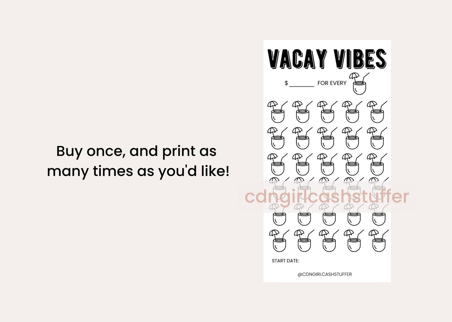 Vacay Savings Challenge - Digital Download