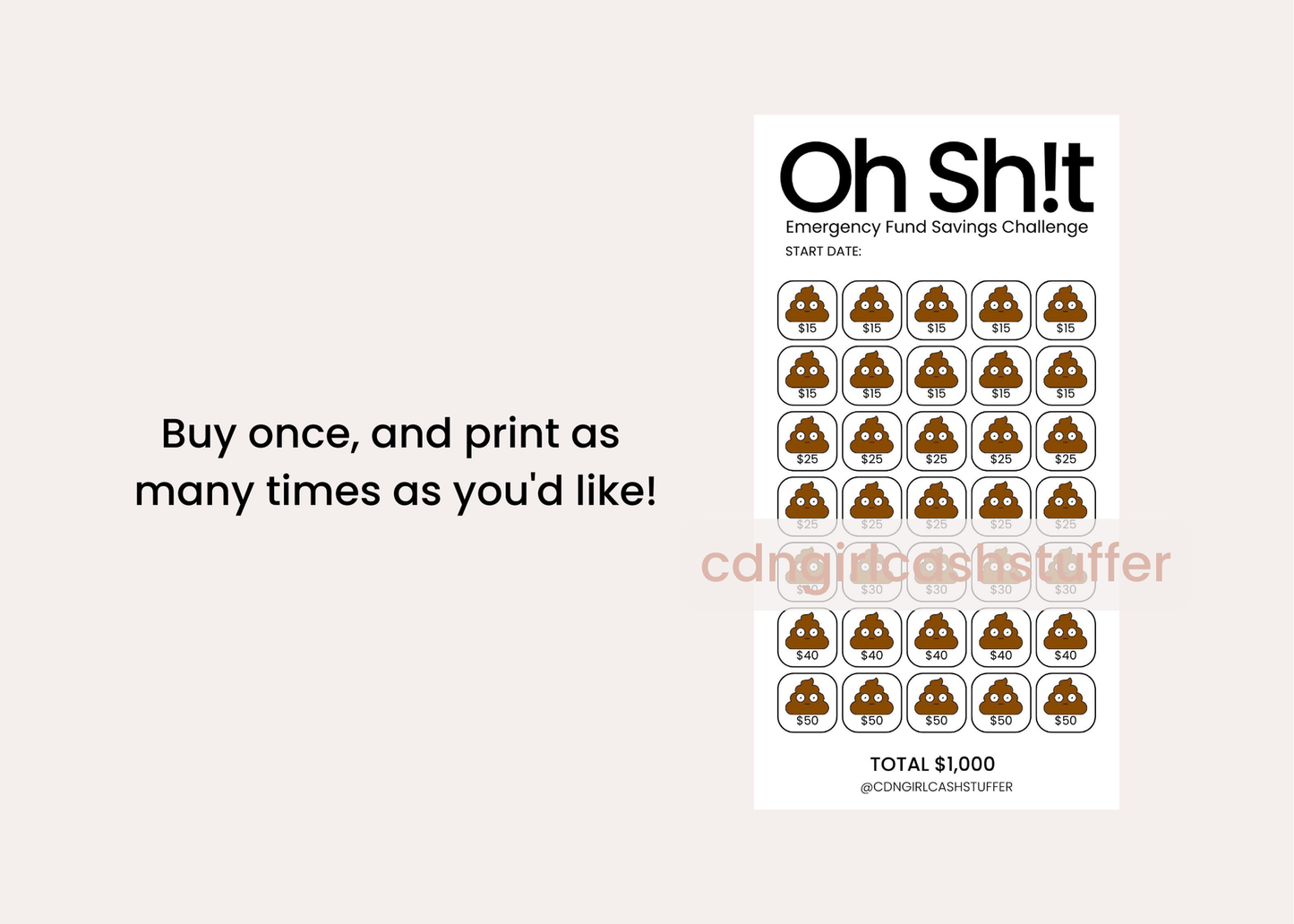 Oh Sh!t Savings Challenge - Digital Download