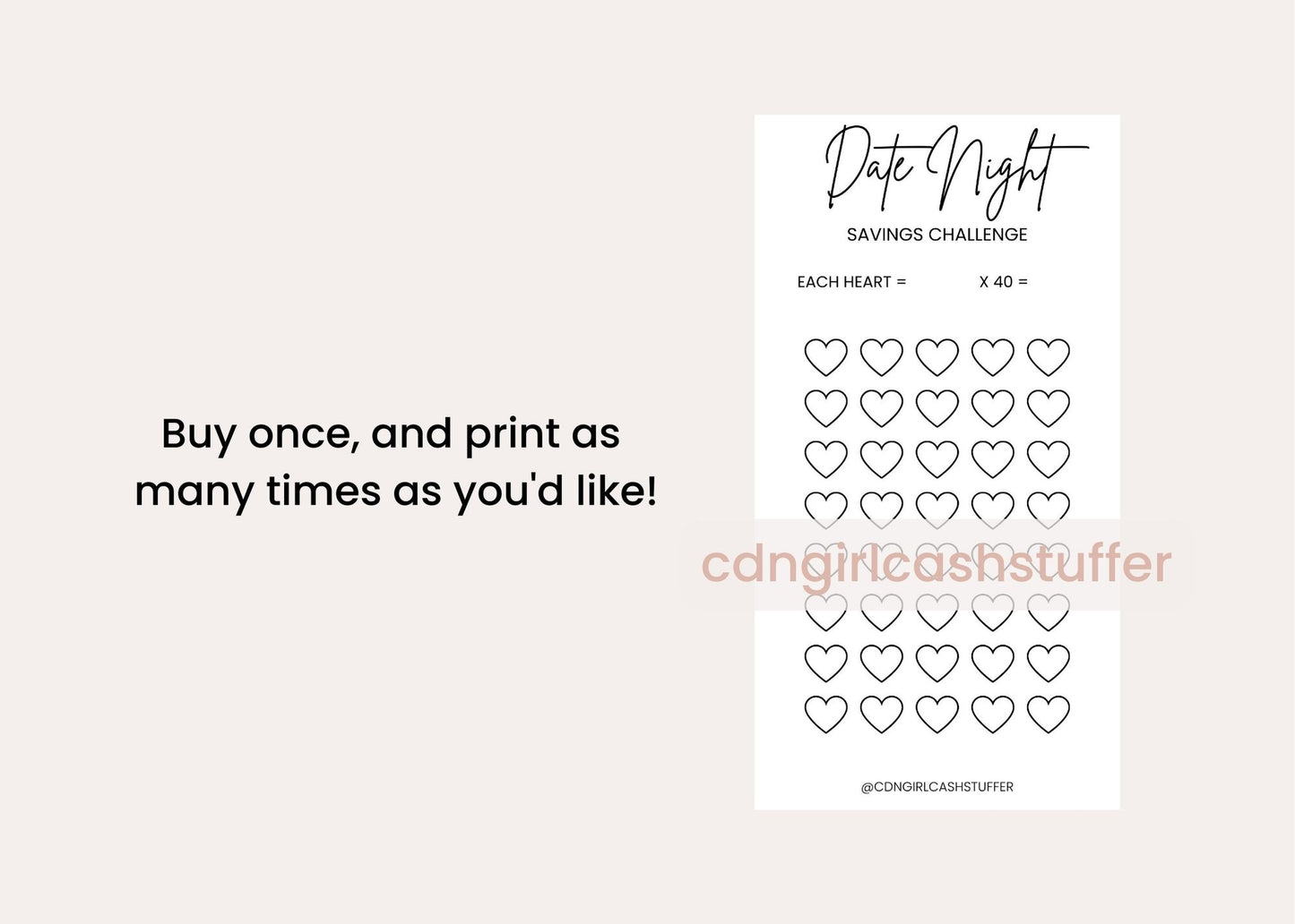 Date Night Savings Challenge - Digital Download