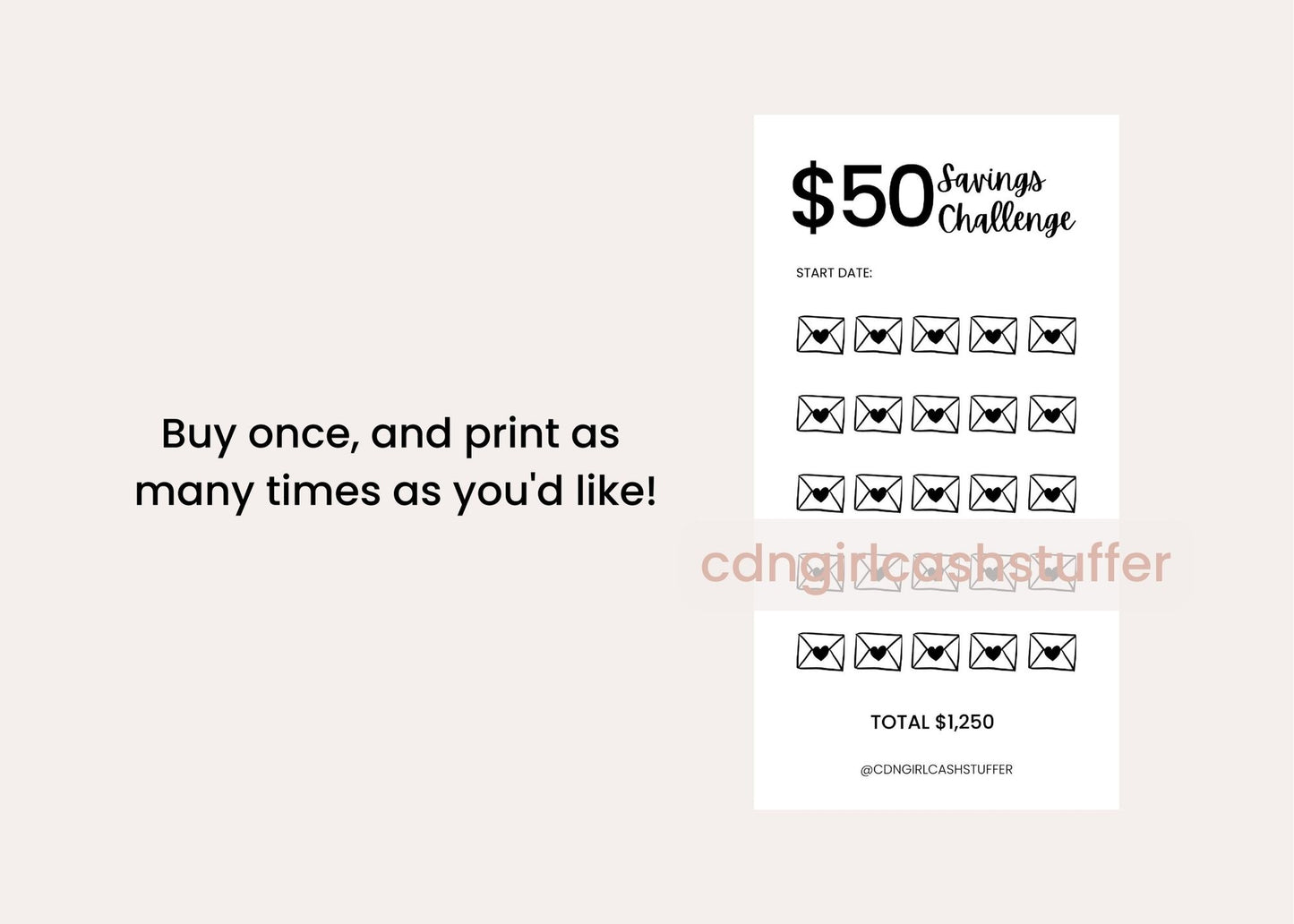 $50 Savings Challenge - Digital Download