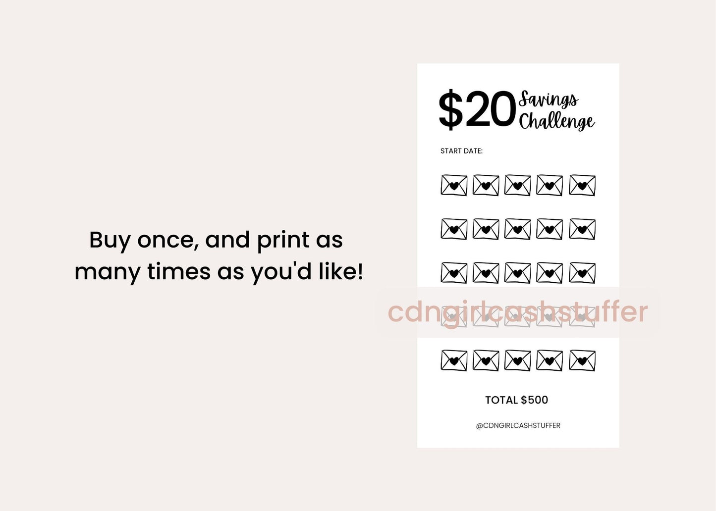 $20 Savings Challenge - Digital Download