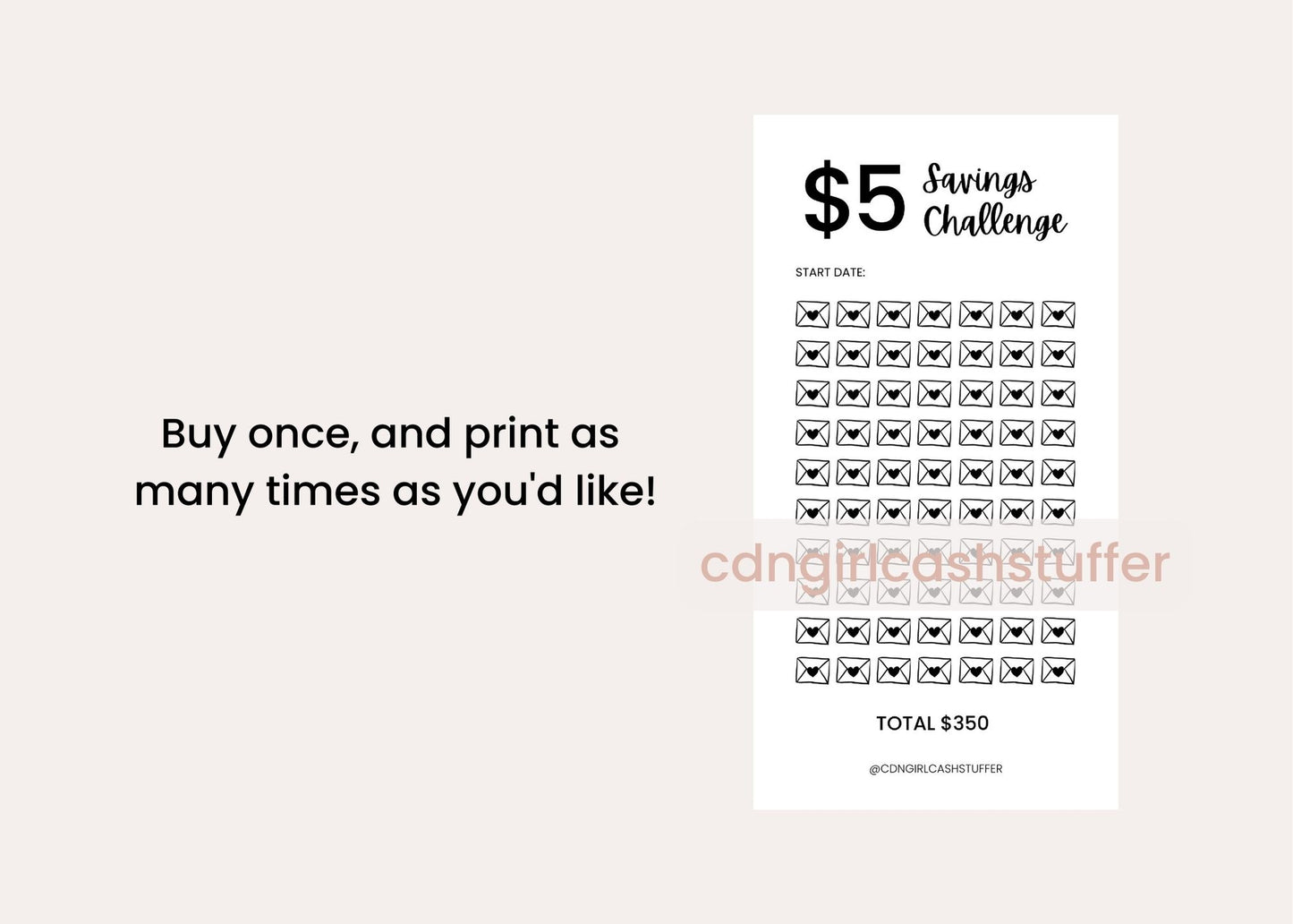 $5 Savings Challenge - Digital Download