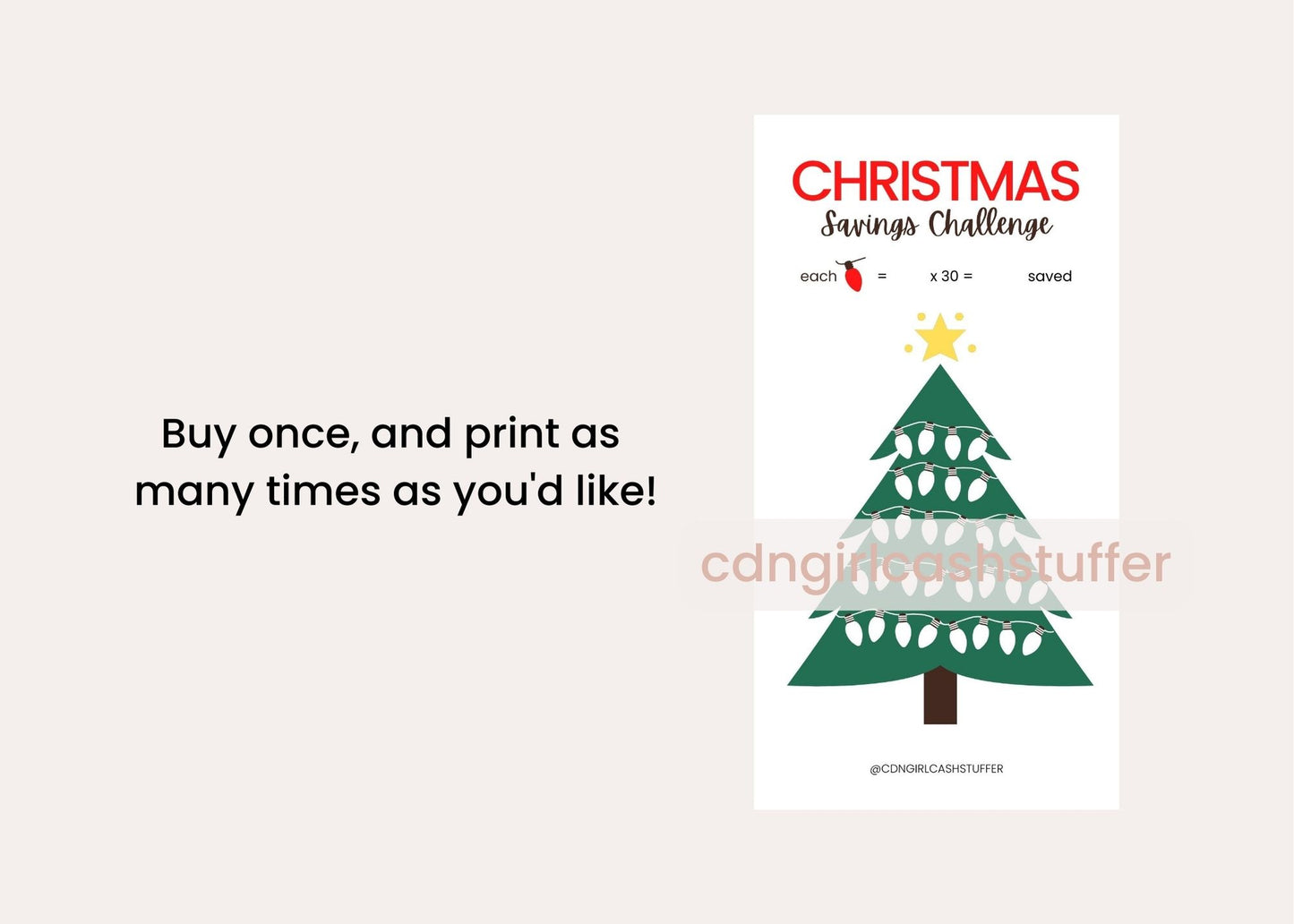 Christmas Savings Challenge - Digital Download