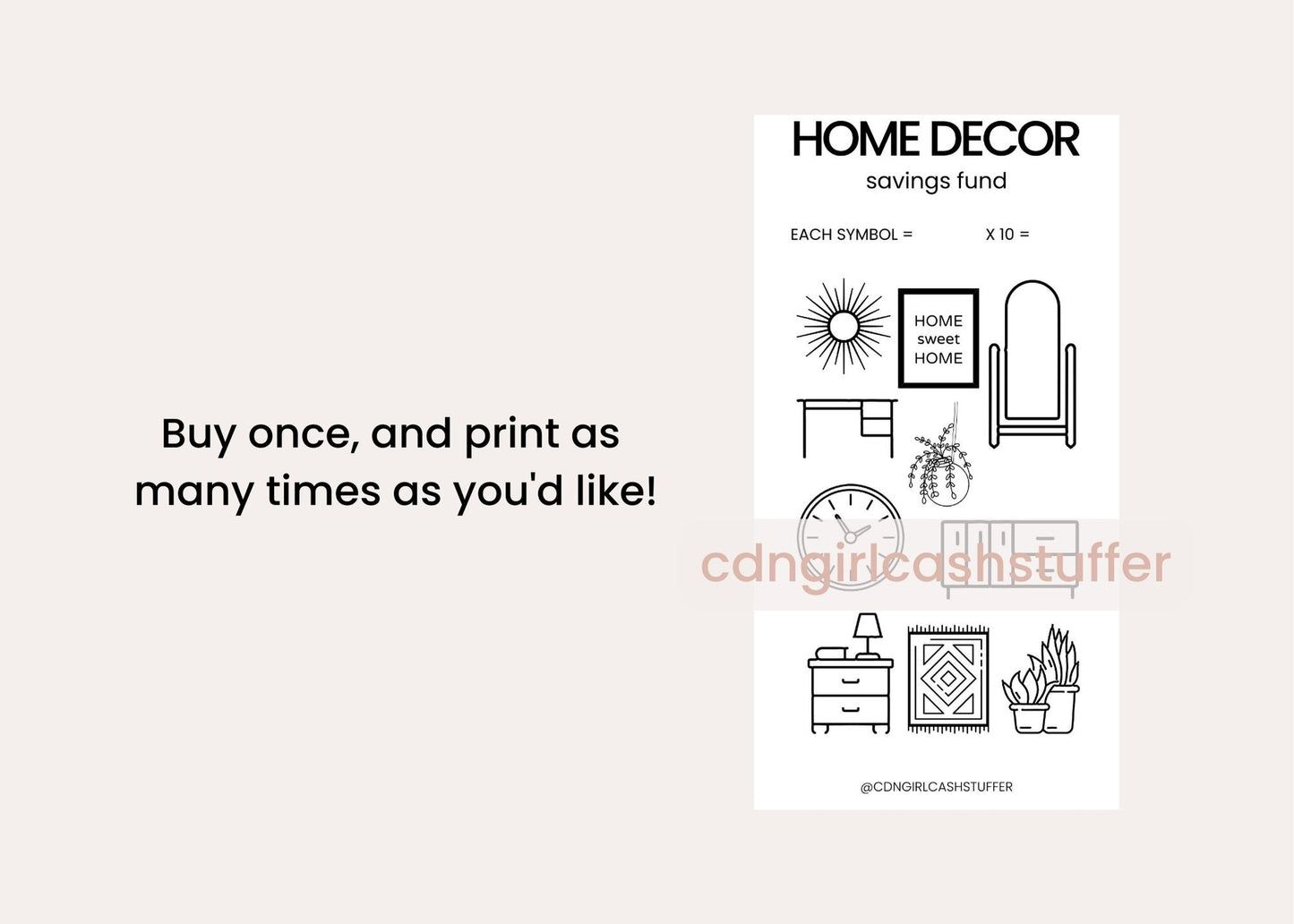 Home Decor Savings Challenge - Digital Download