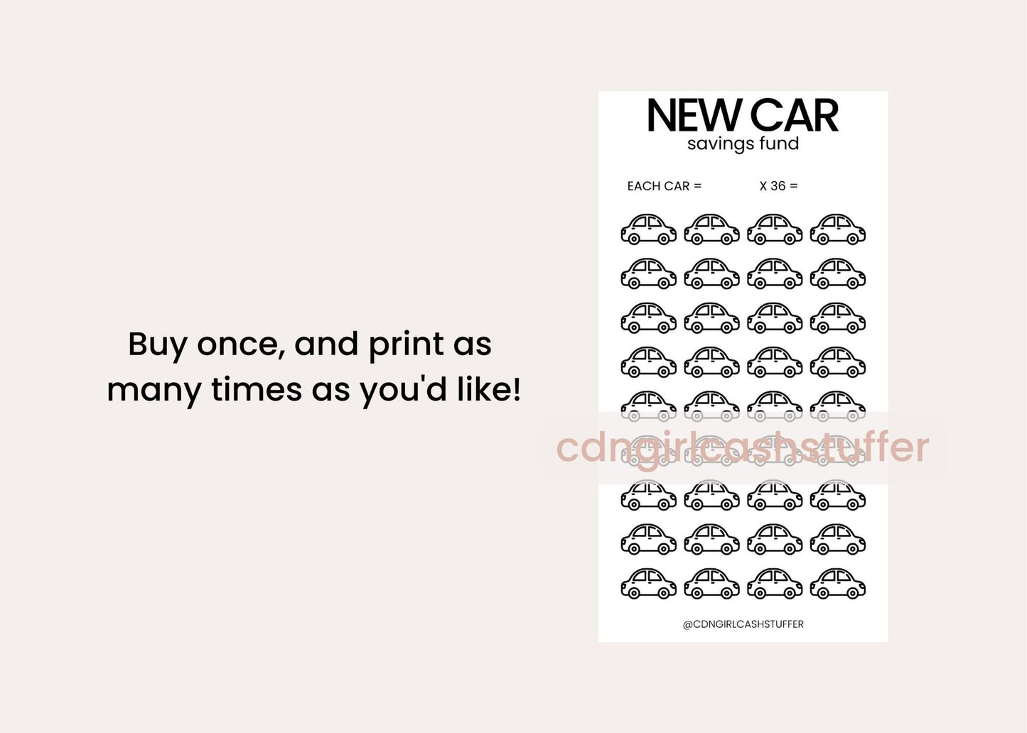 New Car Savings Challenge - Digital Download