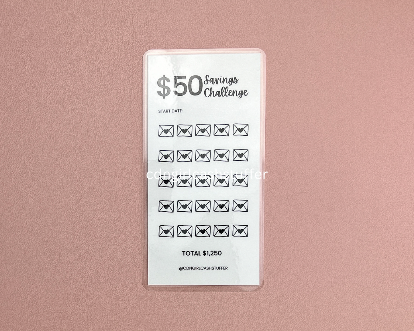 $50 Savings Challenge Tracker