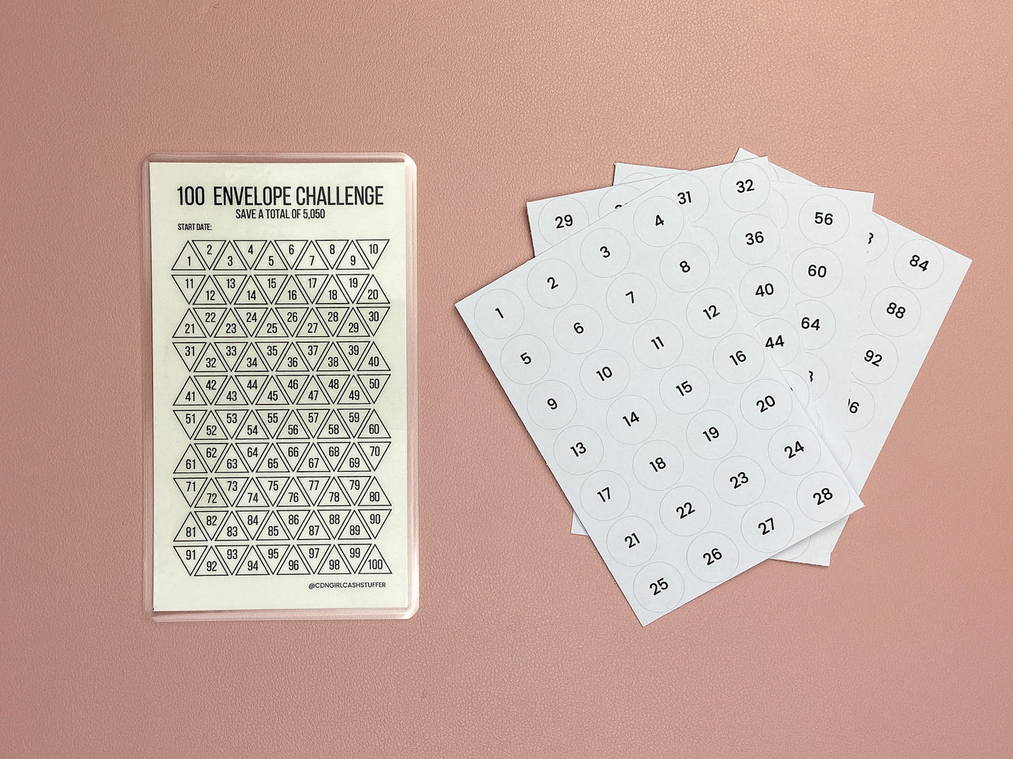 5,050 Savings Challenge Tracker & Stickers