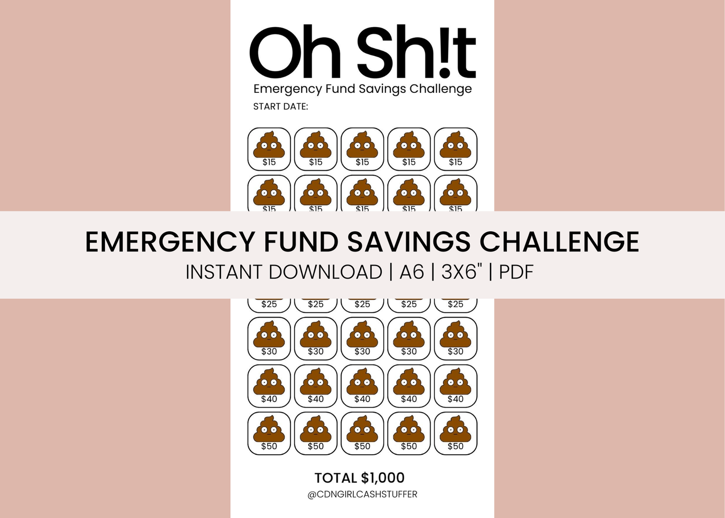 Oh Sh!t Savings Challenge - Digital Download