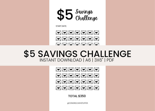 $5 Savings Challenge - Digital Download