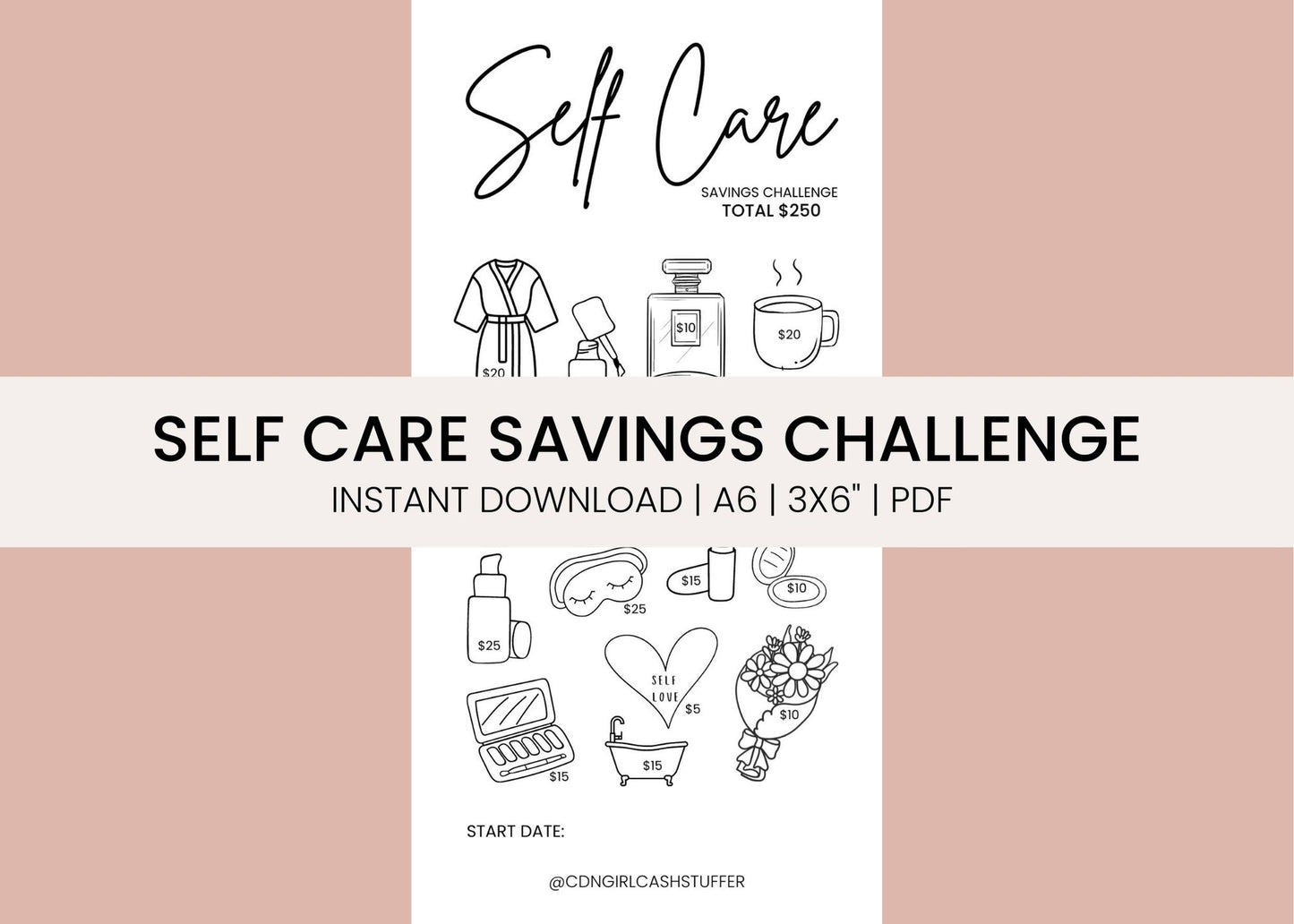 Self Care Savings Challenge - Digital Download