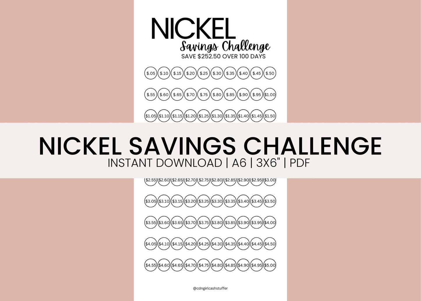 Nickel Savings Challenge - Digital Download