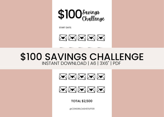 $100 Savings Challenge - Digital Download