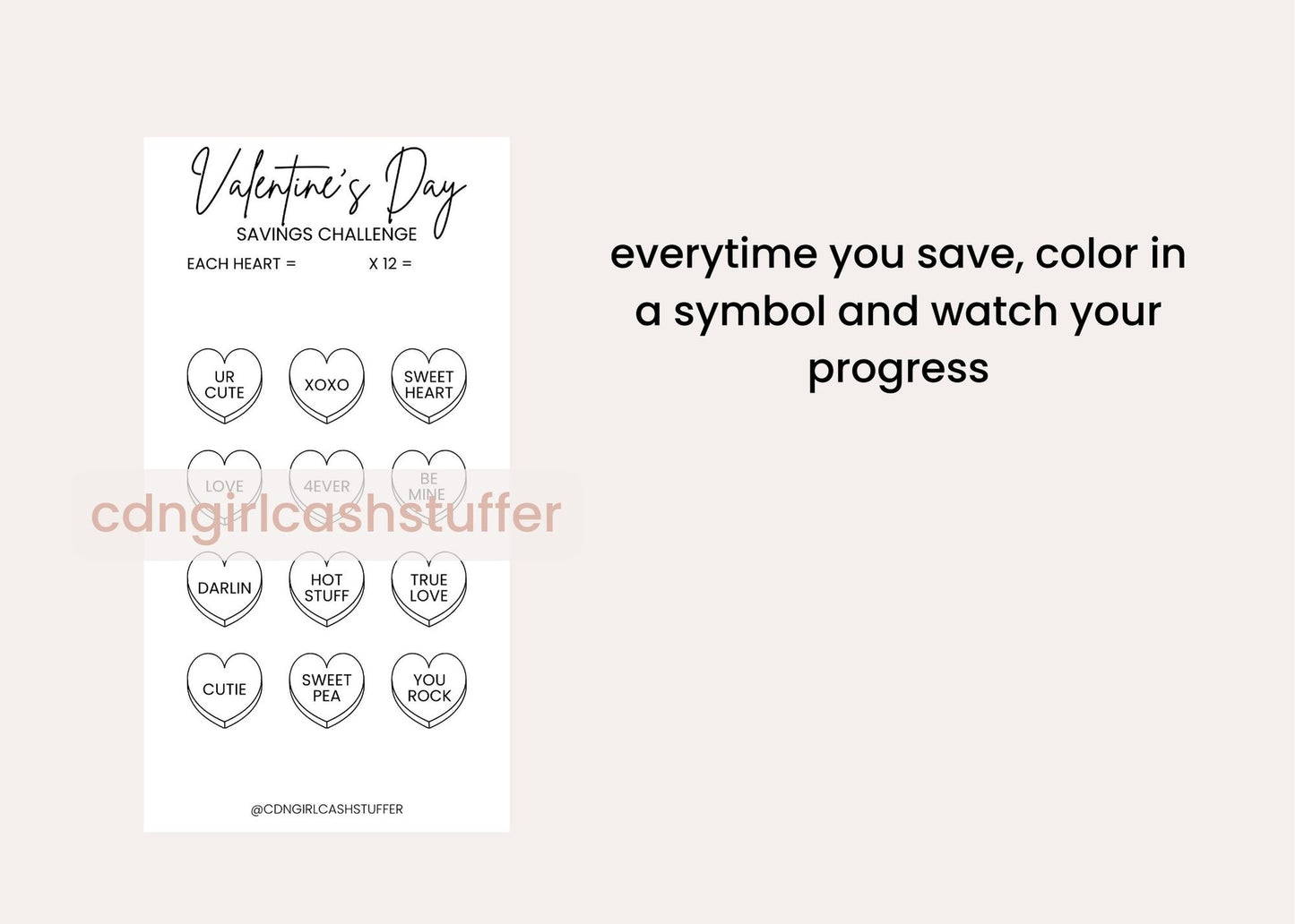 Valentines Day Savings Challenge - Digital Download