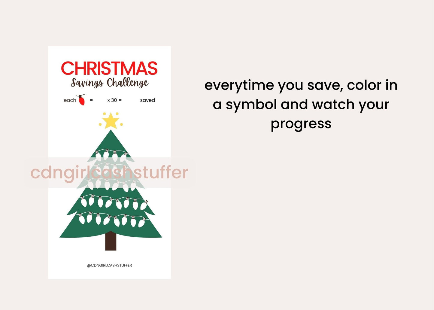 Christmas Savings Challenge - Digital Download