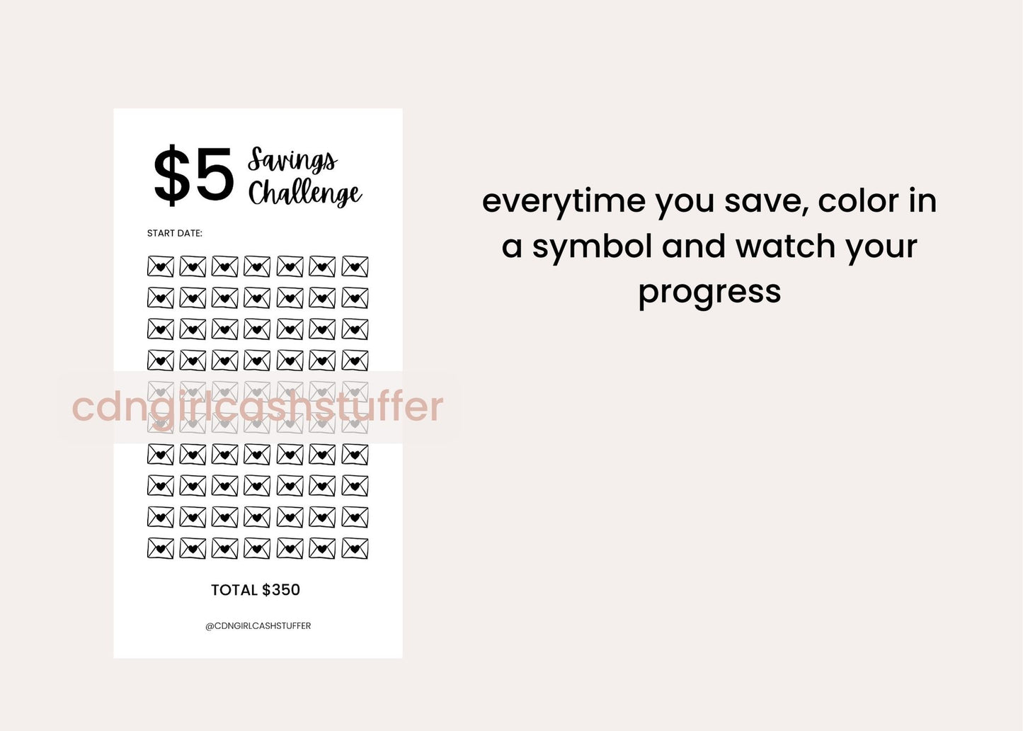 $5 Savings Challenge - Digital Download