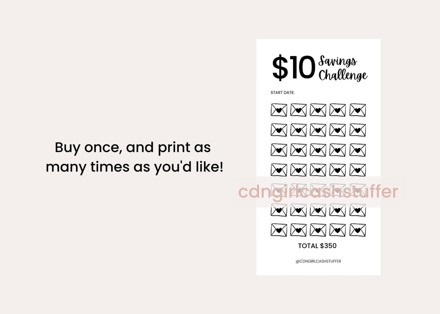 $10 Savings Challenge - Digital Download