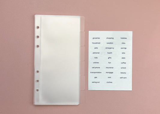 Tabbed Envelopes with Labels (set of 5)