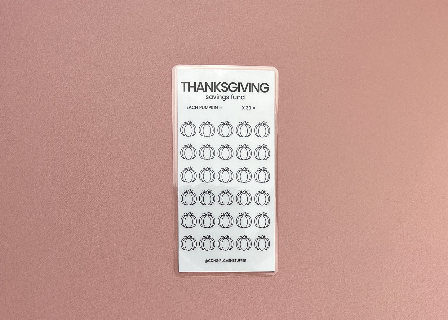 Thanksgiving Savings Challenge Tracker